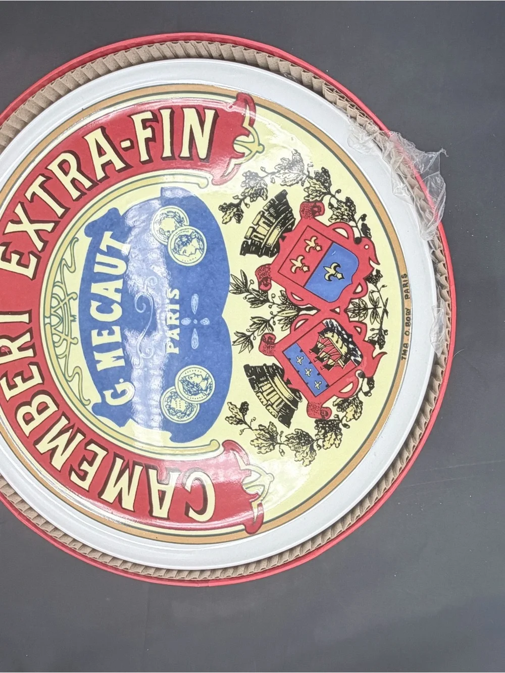 Camembert Extra-Fin Decorative Cheese Tins - Red & Yellow
